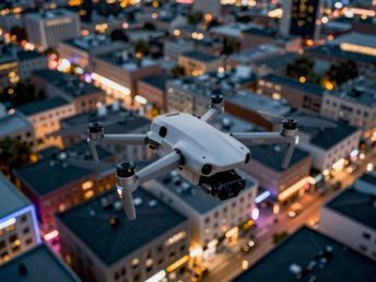 DJI Mini 5 Pro -kuvausdrone ilmassa